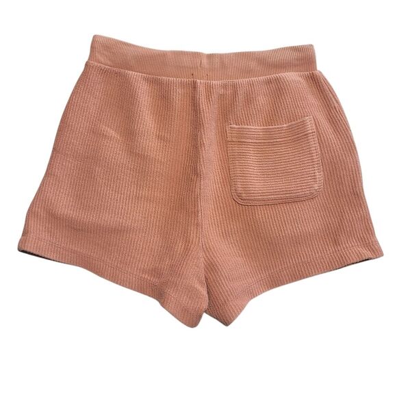 Aerie Women’s Lounge Shorts Rust Orange Ribbed High Waist with Pockets Small - Picture 4 of 11